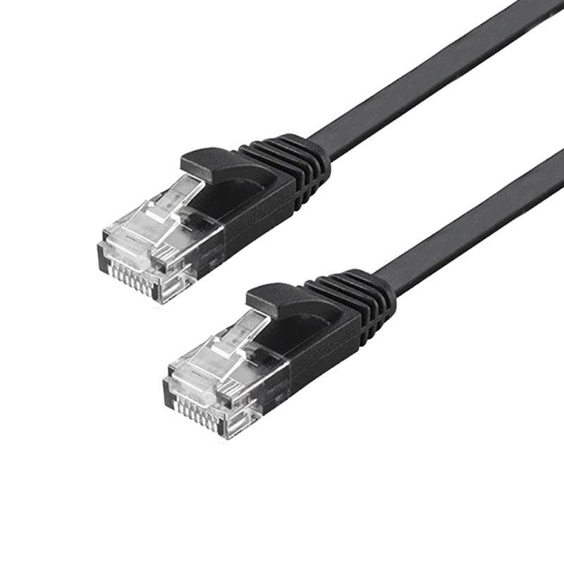 NÖRDIC Cat6 U/UTP flat network cable 7.5m 250MHz bandwidth and 10Gbps transfer rate black