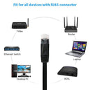 NÖRDIC Cat6 U/UTP flat network cable 7.5m 250MHz bandwidth and 10Gbps transfer rate black