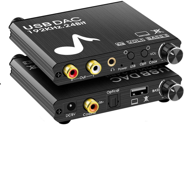 NÖRDIC DAC Digital to Analog Converter with USB with BASS and volume control Digital SPDIF Coaxial and USB to Analog L / R and 3.5mm stereo