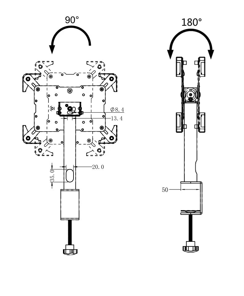 NÖRDIC Desktop Tablet Stand 7-13" tilt 180 degree rotate 360 degree