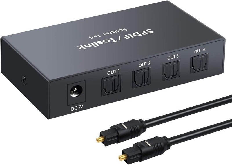 NÖRDIC Optical S/PDIF Toslink 1 to 4 Splitter 192kHz