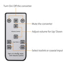 NÖRDIC Digital to analog audio converter 3x optical SPDIF and 1x Coaxial Toslink to analog L / R with remote DAC D / A converter convertor
