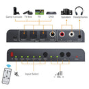 NÖRDIC Digital to analog audio converter 3x optical SPDIF and 1x Coaxial Toslink to analog L / R with remote DAC D / A converter convertor