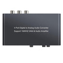 NÖRDIC Digital to analog audio converter 3x optical SPDIF and 1x Coaxial Toslink to analog L / R with remote DAC D / A converter convertor