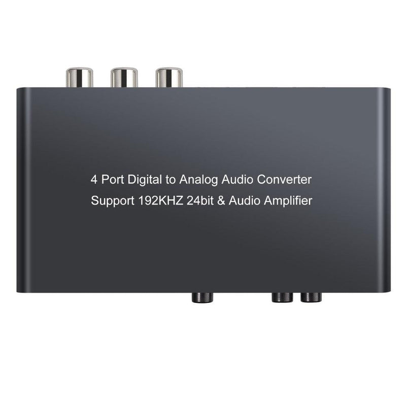 NÖRDIC Digital to analog audio converter 3x optical SPDIF and 1x Coaxial Toslink to analog L / R with remote DAC D / A converter convertor
