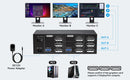 NÖRDIC Displayport 1.4 KVM Switch 2 Computer 3 Monitors 8K60Hz 4K144Hz Triple Monitor 4 USB 3.0 for 2 PC Share 3 Monitors