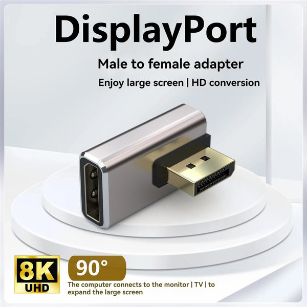 NÖRDIC Displayport adapter male to female 8K60Hz 4K144/120/60Hz