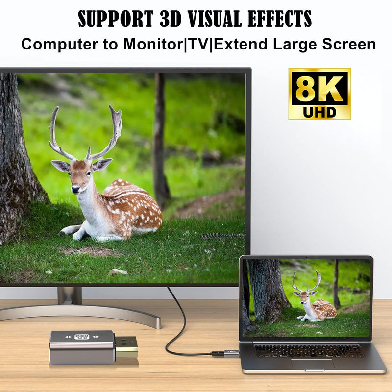 NÖRDIC Displayport adapter male to female 8K60Hz 4K144/120/60Hz