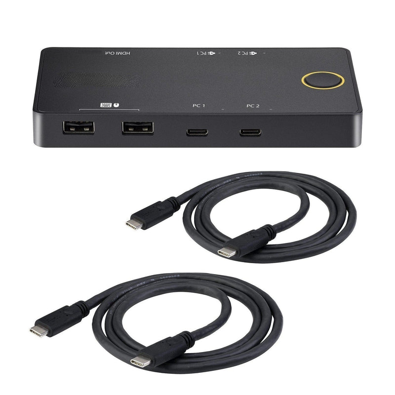 NÖRDIC Docking Station and KVM Switch 2 to 1 USB-C to HDMI, 4K60Hz, 2x USB-A, 2x USB-C PD 100W