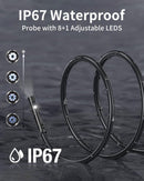 NÖRDIC Endoscope Camera with dual lenses for mobile phone with light, 1080P HD, 8 LED lights, waterproof IP67, no WiFi required, Android and iOS