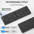 NÖRDIC Foldable Slim Bluetooth Keyboard Pocket Size Compatible with iOS, Android, Windows, for Smartphone, Tablet, iPad, iPhone, Laptop, US Layout