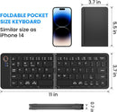 NÖRDIC Foldable Slim Bluetooth Keyboard Pocket Size Compatible with iOS, Android, Windows, for Smartphone, Tablet, iPad, iPhone, Laptop, US Layout