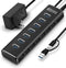 NÖRDIC GEN 3.2 USB-C and USB-A powered Hub 7ports 7x10Gbps 1m cable individual switch
