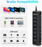 NÖRDIC GEN 3.2 USB-C and USB-A powered Hub 7ports 7x10Gbps 1m cable individual switch