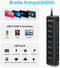 NÖRDIC GEN 3.2 USB-C and USB-A powered Hub 7ports 7x10Gbps 1m cable individual switch