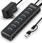 NÖRDIC GEN 3.2 USB-C and USB-A powered Hub 7ports 7x10Gbps 1m cable individual switch