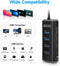 NÖRDIC Gen2 3.2 USB-A 4ports Powered Hub 10Gbps 1m cable individual switch