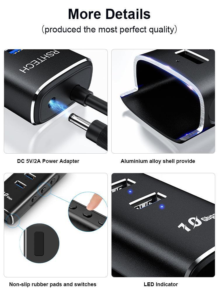 NÖRDIC Gen2 3.2 USB-C 3port Hub 10Gbps 1m cable 3xUSB-A 1xSD 1xTF card reader