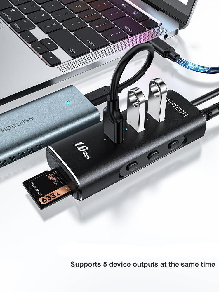 NÖRDIC Gen2 3.2 USB-C 3port Hub 10Gbps 1m cable 3xUSB-A 1xSD 1xTF card reader