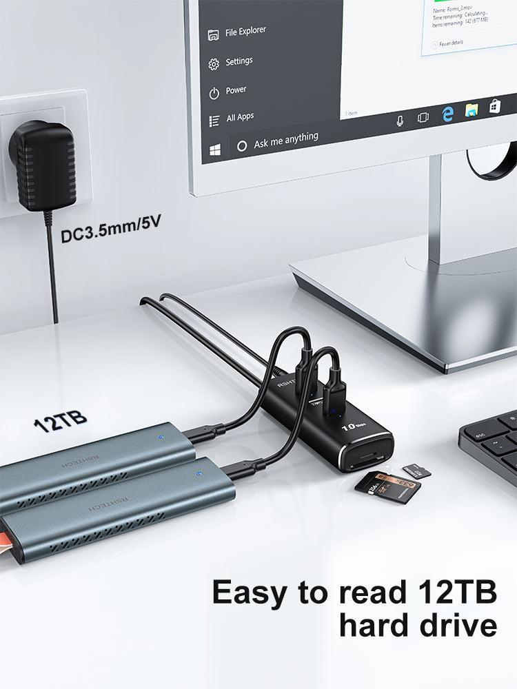 NÖRDIC Gen2 3.2 USB-C 3port Hub 10Gbps 1m cable 3xUSB-A 1xSD 1xTF card reader
