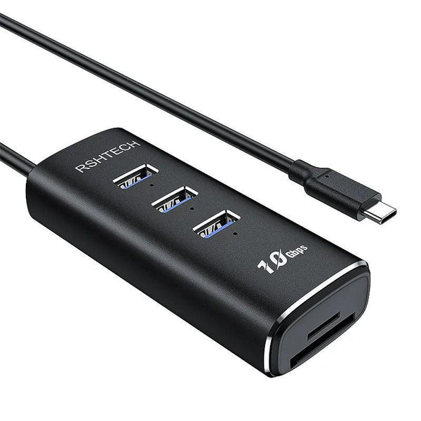 NÖRDIC Gen2 3.2 USB-C 3port Hub 10Gbps 1m cable 3xUSB-A 1xSD 1xTF card reader