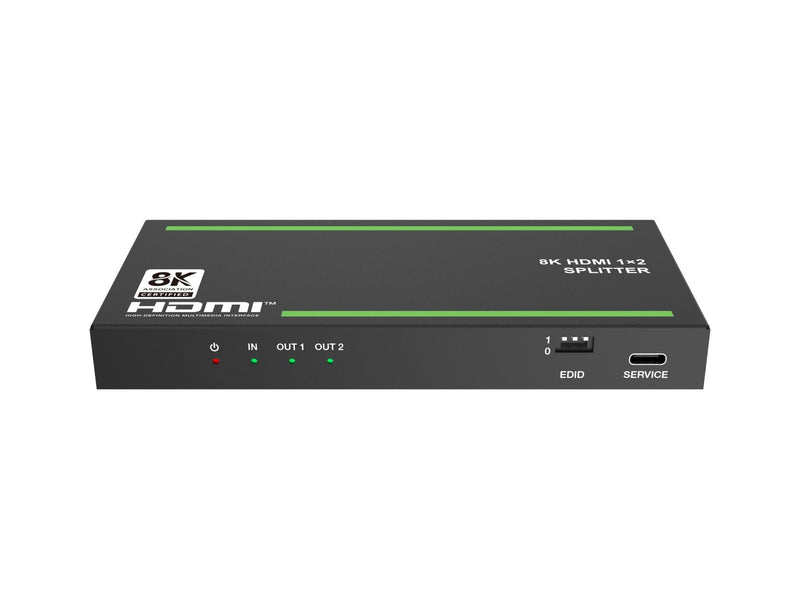 NÖRDIC 8K HDMI 2.1 Splitter 1 to 2 &amp; Extractor Optical SPDIF &amp; Stereo HDR EDID Dolby Atmos, True HD, Digital Plus, DTS-HD Master