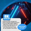 NÖRDIC 8K HDMI 2.1 Splitter 1 to 2 &amp; Extractor Optical SPDIF &amp; Stereo HDR EDID Dolby Atmos, True HD, Digital Plus, DTS-HD Master
