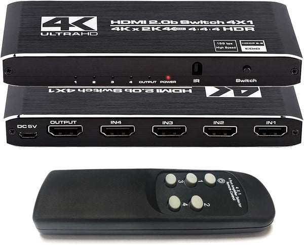 NÖRDIC HDMI 2.0 4x1 Switch 4K60Hz with remote control