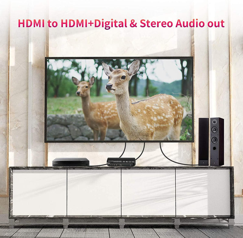 NÖRDIC HDMI 2.0 ARC 4K 60Hz HDR Extractor YUV4:4:4 HDMI input till HDMI, SPDIF, R/L och AUX output ARC Konvertare