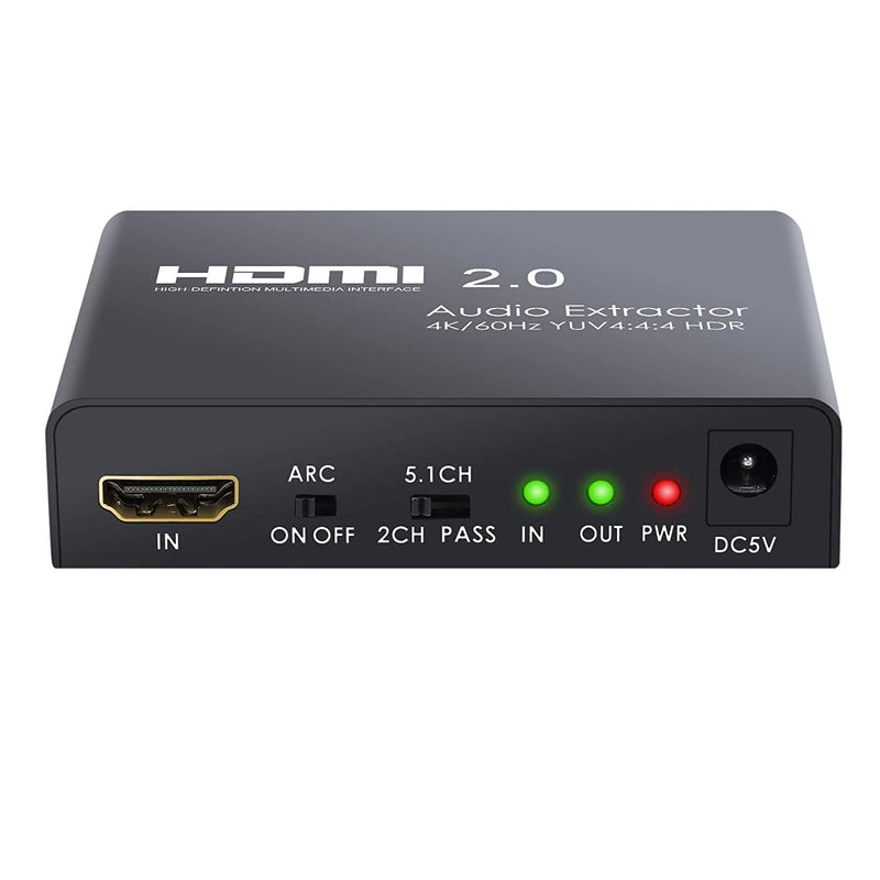 NÖRDIC HDMI 2.0 ARC 4K 60Hz HDR Extractor YUV4: 4: 4 HDMI input to HDMI, SPDIF, R / L and AUX output ARC Converter