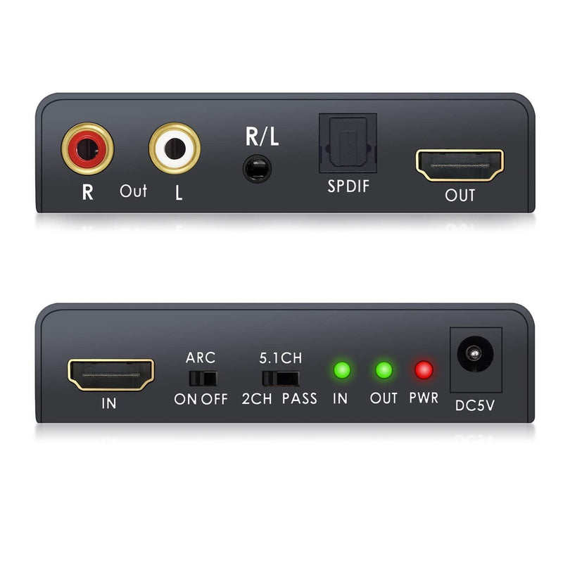 NÖRDIC HDMI 2.0 ARC 4K 60Hz HDR Extractor YUV4: 4: 4 HDMI input to HDMI, SPDIF, R / L and AUX output ARC Converter