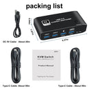 NÖRDIC HDMI 2.1 8K60Hz KVM switch 2 to 1 HDCP2.3 HDR10 with 4XUSB-A output