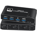 NÖRDIC HDMI 2.1 8K60Hz KVM switch 2 to 1 HDCP2.3 HDR10 with 4XUSB-A output