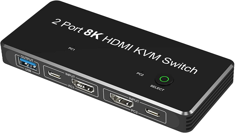 NÖRDIC HDMI 2.1 8K60Hz KVM switch 2 to 1 HDCP2.3 HDR10 with 4xUSB-A output