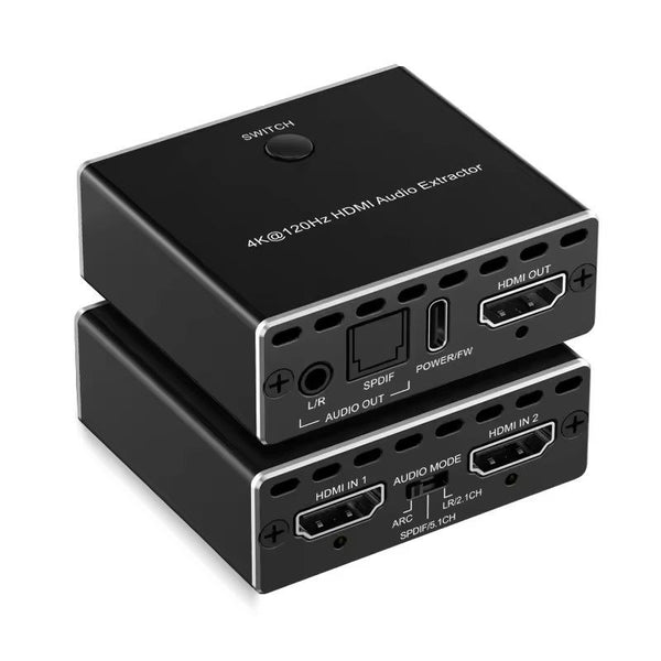 NÖRDIC HDMI 2.1 switch and extractor 8K60Hz 4K120Hz ARC CEC EDID, S/PDIF and AUX extractor