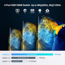 NÖRDIC 8K HDMI 2.1 eARC/ARC Soundbar Extractor with Built-in 4-to-1 Switch, Dolby Vision, Dolby Atmos, LPCM 7.1CH, CEC, HDR, VRR, HDCP 2.3