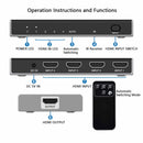 NÖRDIC HDMI 2.1 Switch 4 to 1 8K60Hz 4K120Hz CEC HDR Dolby Atmos, True HD, Digital Plus, DTS-HD Master