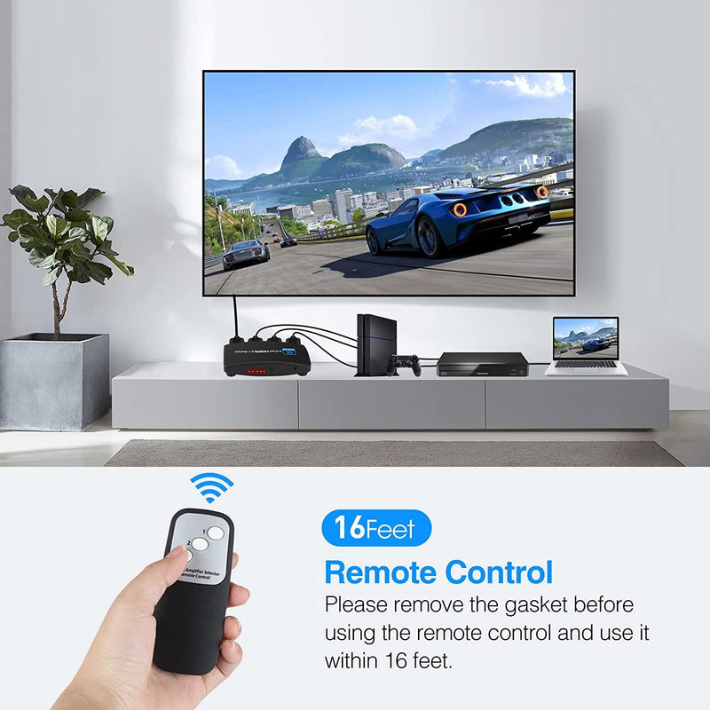 NÖRDIC HDMI 2.1 switch 3 to 1 8K60Hz 4K120Hz 48Gbps HDR