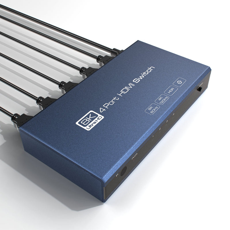 NÖRDIC HDMI 2.1 switch 4 to 1 - 8K60Hz 4K120Hz HDR Dolby Atmos