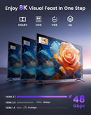 NÖRDIC HDMI 2 to 1 Switch 8K60Hz 4K@120Hz with remote control, Aluminum