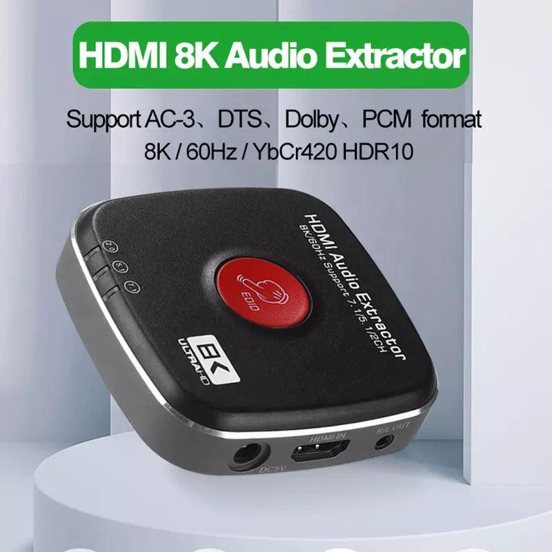 NÖRDIC HDMI 4K120Hz 8K60Hz extractor HDMI to 1xHDMI 2xToslink 1xStereo RL HDCP2.3 HDR10 EDID