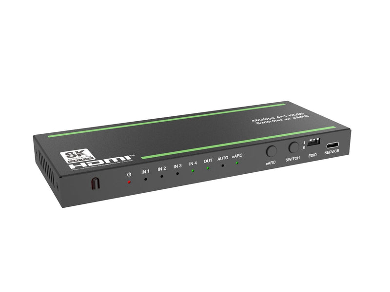 NÖRDIC 8K HDMI 2.1 eARC/ARC Switch and Extractor 4 to 1 Optical SPDIF &amp; Stereo CEC HDR Dolby Atmos, True HD, Digital Plus, DTS-HD Master