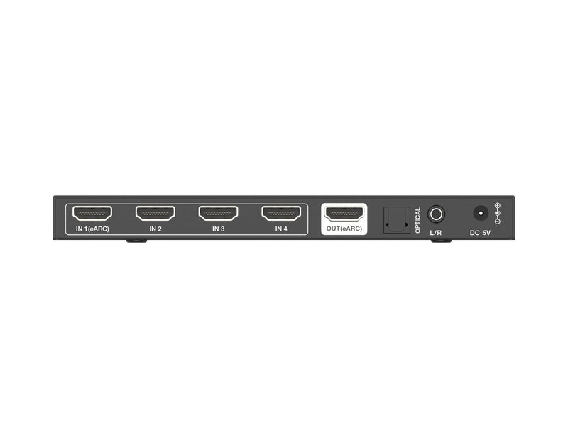 NÖRDIC 8K HDMI 2.1 eARC/ARC Switch and Extractor 4 to 1 Optical SPDIF &amp; Stereo CEC HDR Dolby Atmos, True HD, Digital Plus, DTS-HD Master