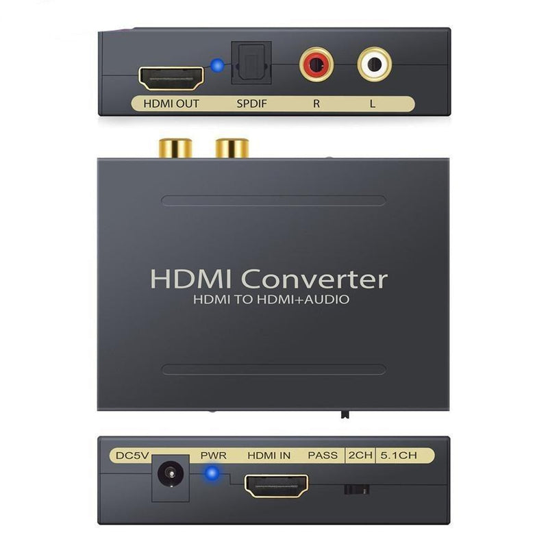 NÖRDIC HDMI Audio Extractor 1xHDMI input to 1xHDMI 4K at 30 Hz, 1xToslink and 2xRCA output