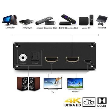 NÖRDIC HDMI Audio Extractor 5.1, 1xHDMI ingång till 1xHDMI 2.0 4K i 60 Hz, Digital (Toslink) och Coaxial Audio utgång. Xbox One, PS3/PS4, Smart TV