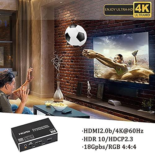 NÖRDIC HDMI Extractor 4K60Hz HDMI to HDMI + Optical Toslink + Coaxial + 3.5mm Audio + 7.1CH HDMI Support for eARC / ARC HDR Dolby ATMOS