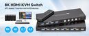 NÖRDIC HDMI KVM Switch 4 Computers 1 Monitor 8K 60Hz 4K 144/120Hz 4xUSB Devices