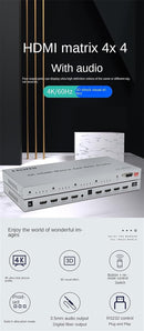 NÖRDIC HDMI Matrix 4x4 switch 4K 60Hz with audio transmission
