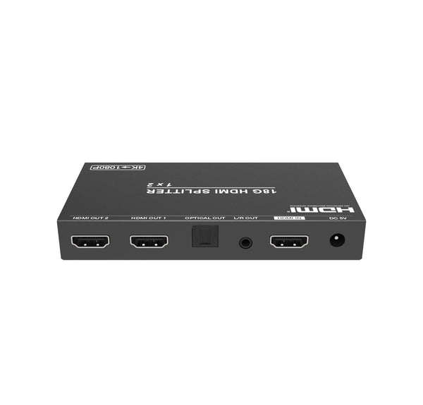 NÖRDIC 4K HDMI 2.0b Splitter 1 to 2 &amp; Extractor Optical SPDIF &amp; Stereo HDR EDID Dolby True HD, Digital Plus, DTS-HD Master