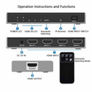 NÖRDIC HDMI 2.1 Switch 4 to 1 8K60Hz 4K120Hz CEC HDR Dolby Atmos, True HD, Digital Plus, DTS-HD Master